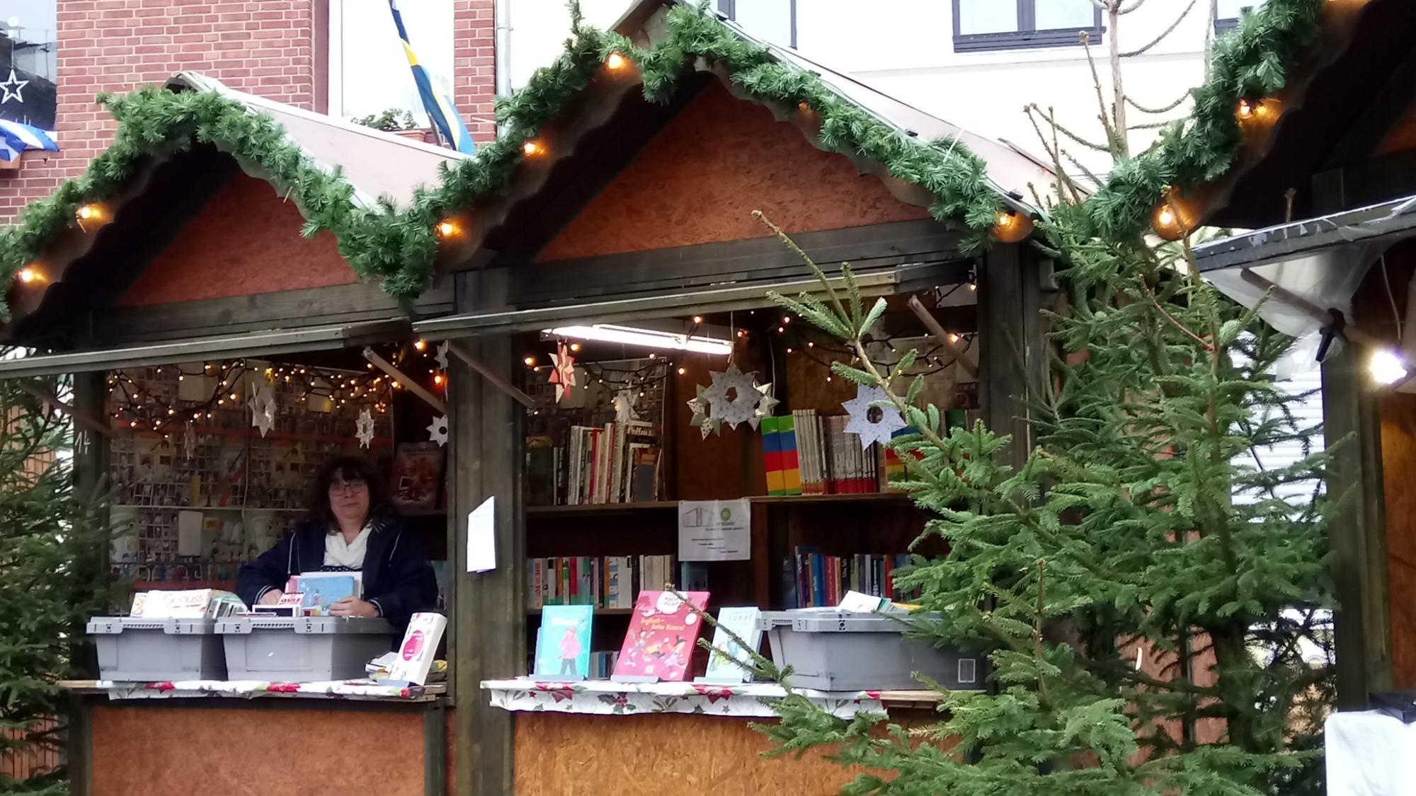 Die Bücherei auf dem Adventsmarkt in Lobberich 2019